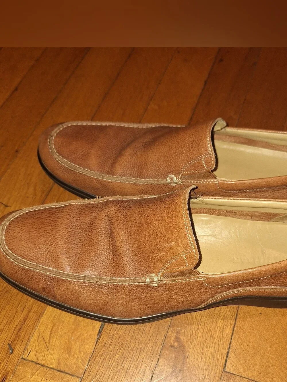 Cole Haan Men's Tan Leather Slip-On Loafers